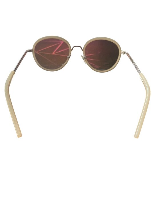 Joe’s Jeans Round Vintage-Style Sunglasses With Beige Frames & Brown Lenses Ligh